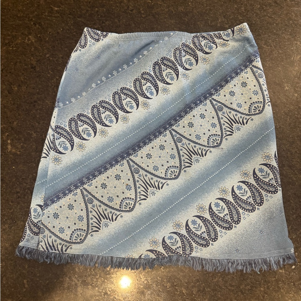 Xhilaration Blue and White A-Line Skirt